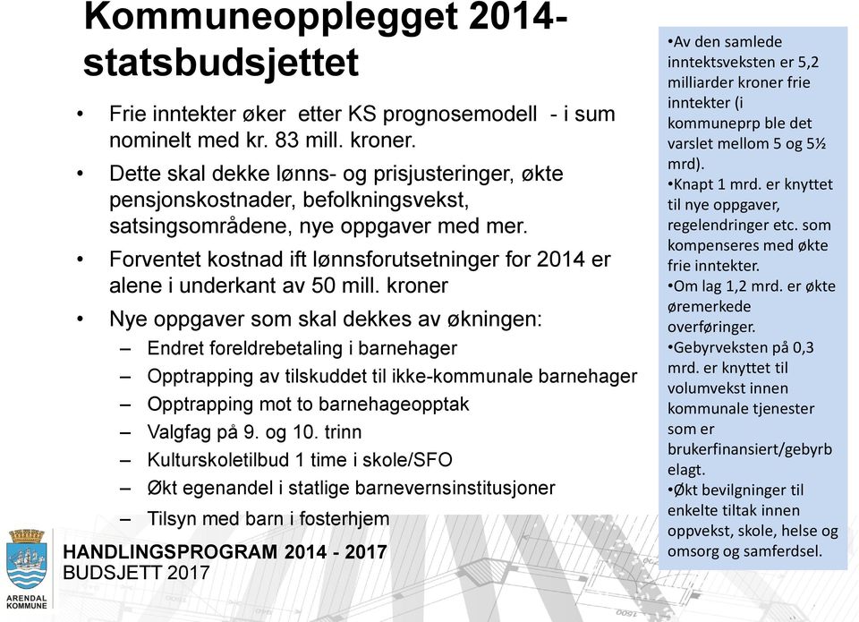 Forventet kostnad ift lønnsforutsetninger for 2014 er alene i underkant av 50 mill.