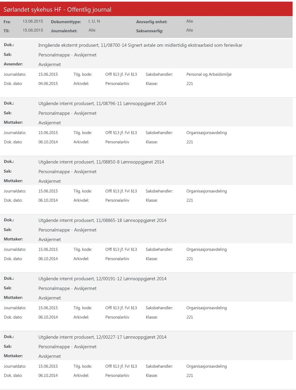 2014 Arkivdel: Personalarkiv tgående internt produsert, 11/08850-8 Lønnsoppgjøret 2014 Personalmappe - Dok. dato: 06.10.