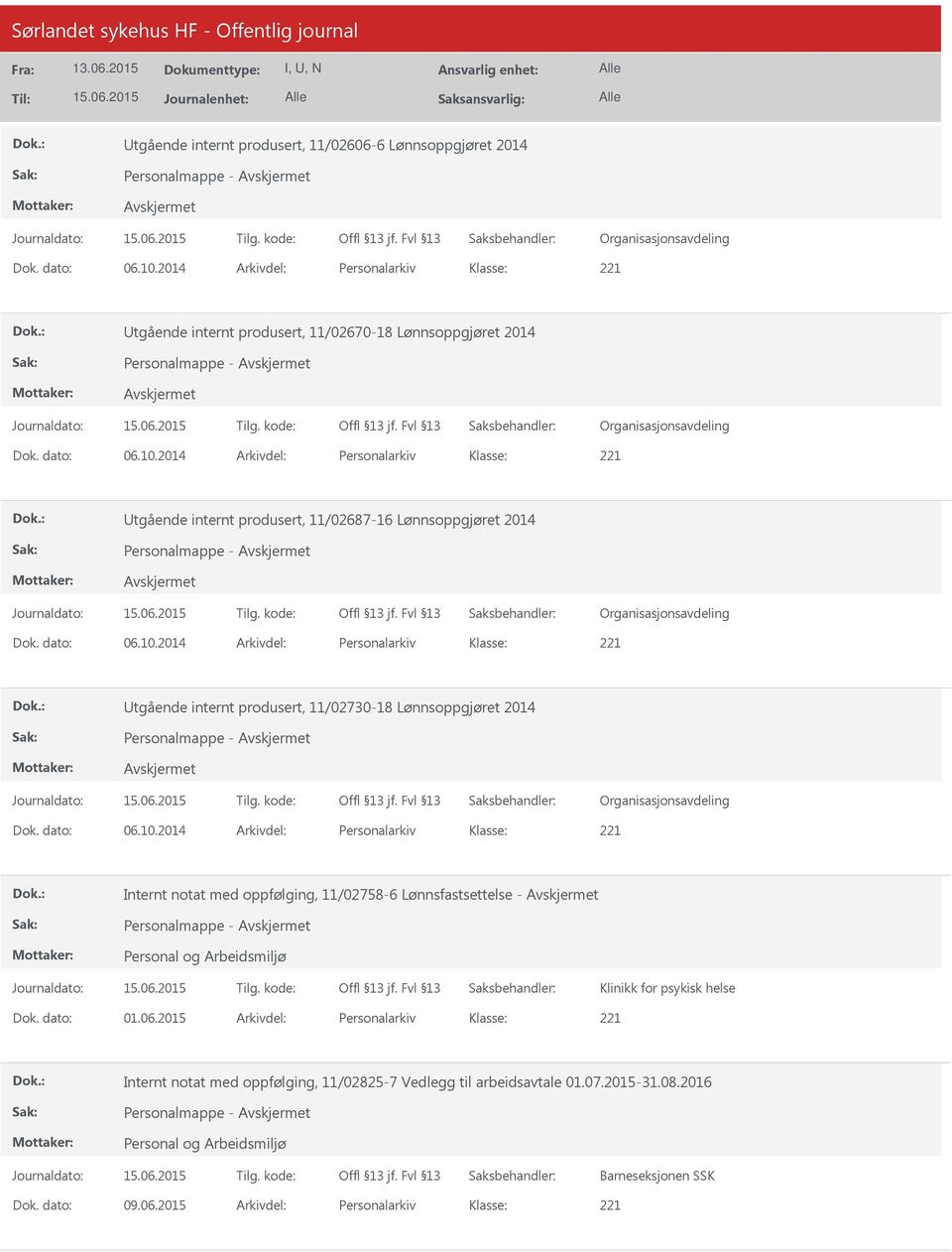 2014 Arkivdel: Personalarkiv tgående internt produsert, 11/02687-16 Lønnsoppgjøret 2014 Personalmappe - Dok. dato: 06.10.