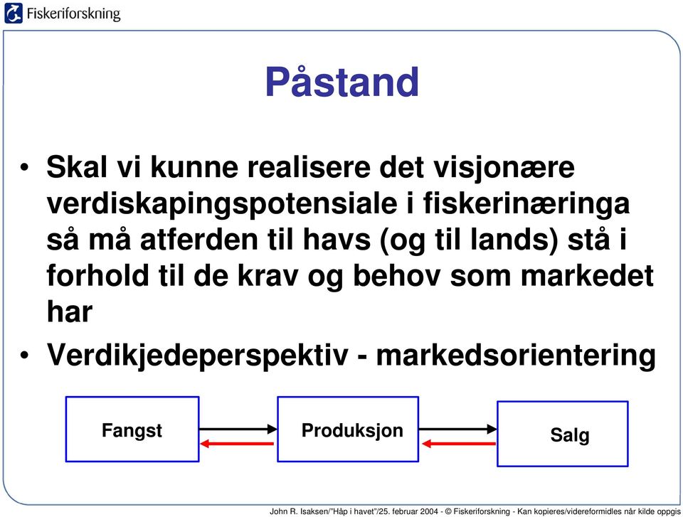 havs (og til lands) stå i forhold til de krav og behov som