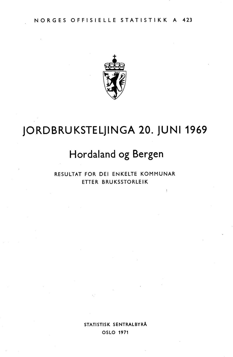 JUNI 99 Hordaland og Bergen RESULTAT FOR