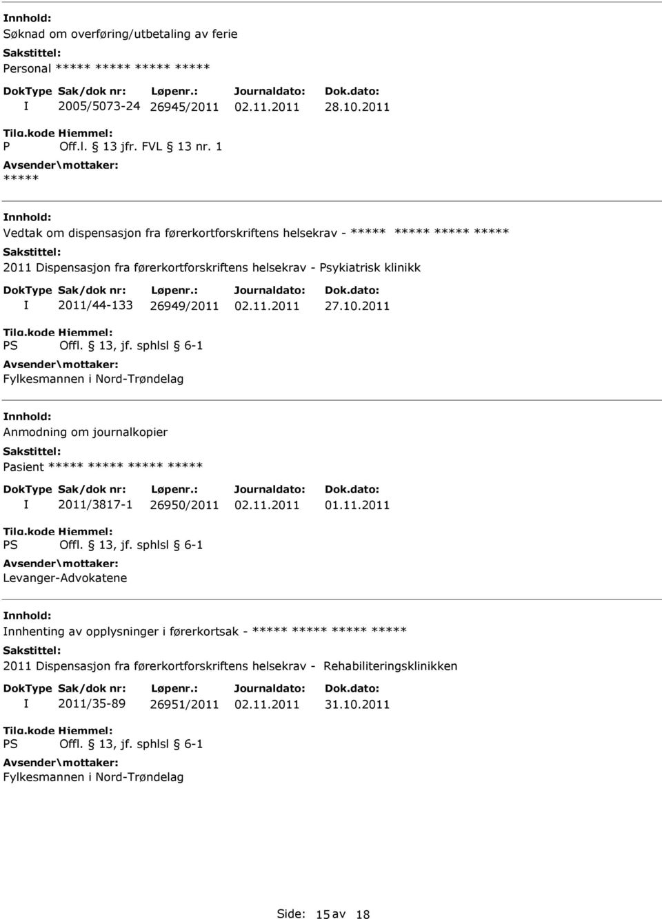 2011/44-133 26949/2011 Fylkesmannen i Nord-Trøndelag 27.10.