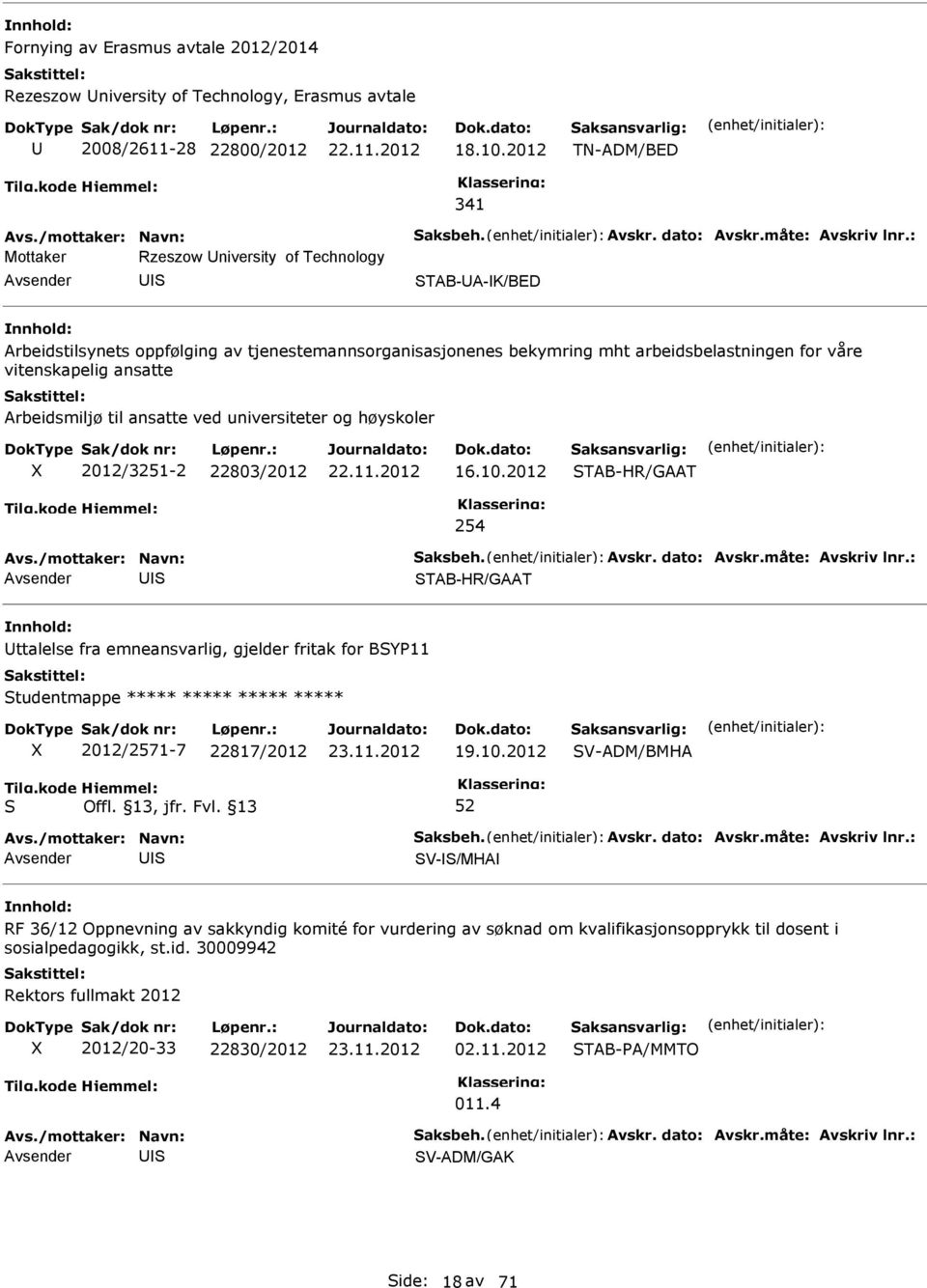 ansatte Arbeidsmiljø til ansatte ved universiteter og høyskoler 2/3251-2 22803/2 16.10.