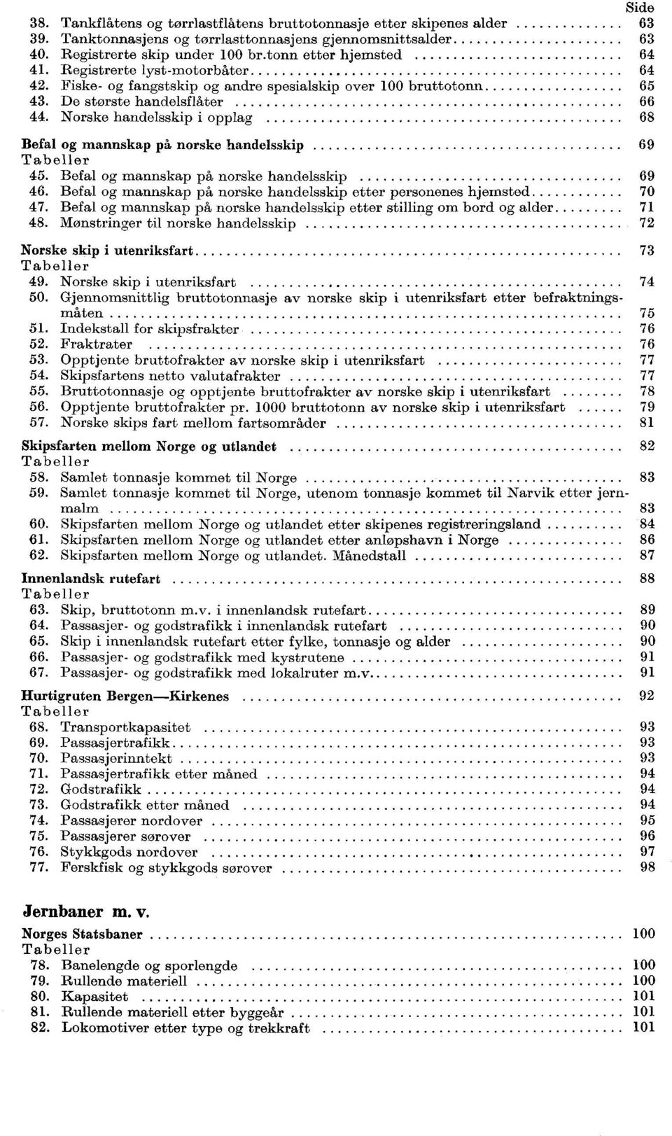 Norske handelsskip i opplag 68 Befal og mannskap på, norske handelsskip 69 Tabeller 45. Befal og mannskap på norske handelsskip 69 46.