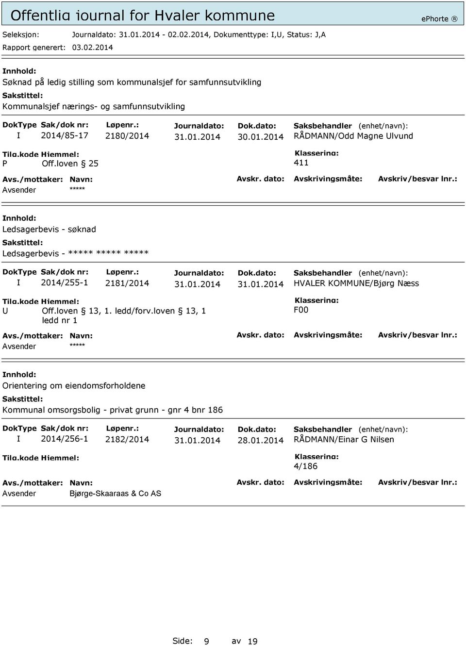 KOMMUNE/Bjørg Næss U Off.loven 13, 1. ledd/forv.