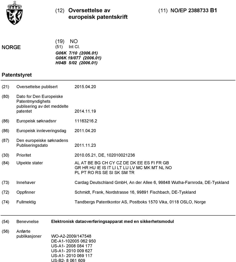 2 (86) Europeisk innleveringsdag 11.04