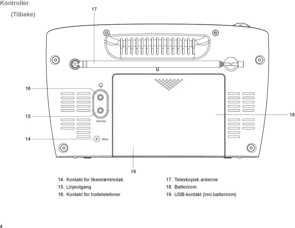 Kontakt for hodetelefoner 9 7.