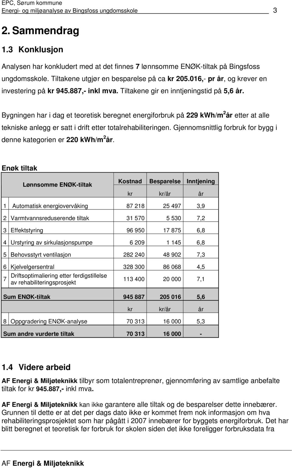 Bygningen har i dag et teoretisk beregnet energiforbruk på 229 kwh/m 2 år etter at alle tekniske anlegg er satt i drift etter totalrehabiliteringen.