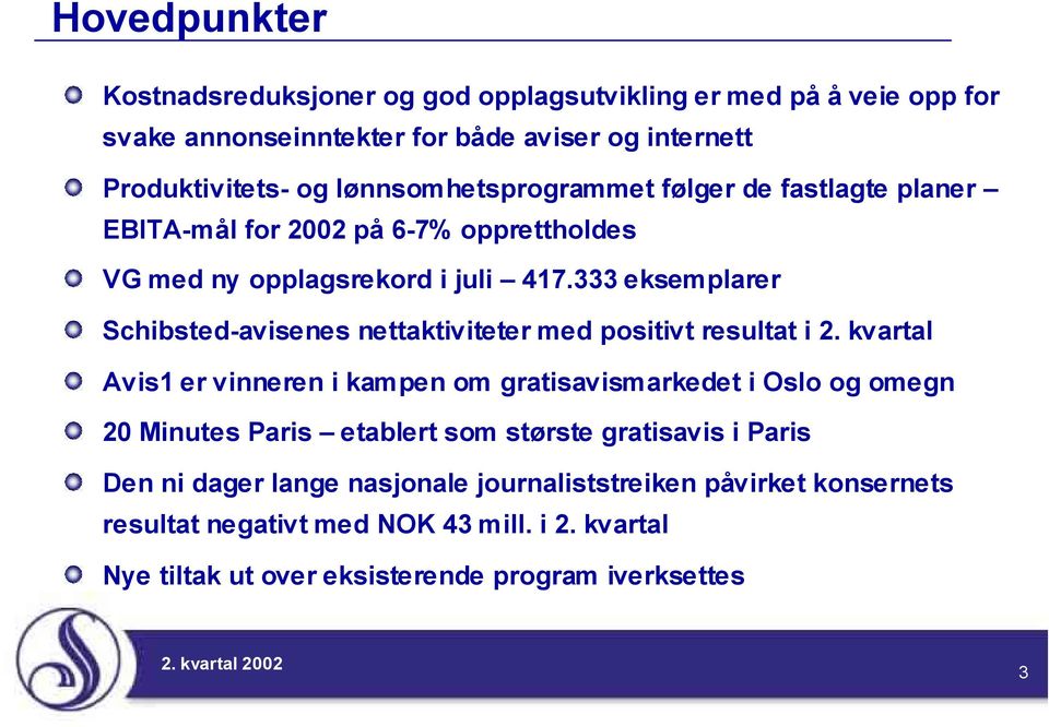 333 eksemplarer Schibsted-avisenes nettaktiviteter med positivt resultat i 2.