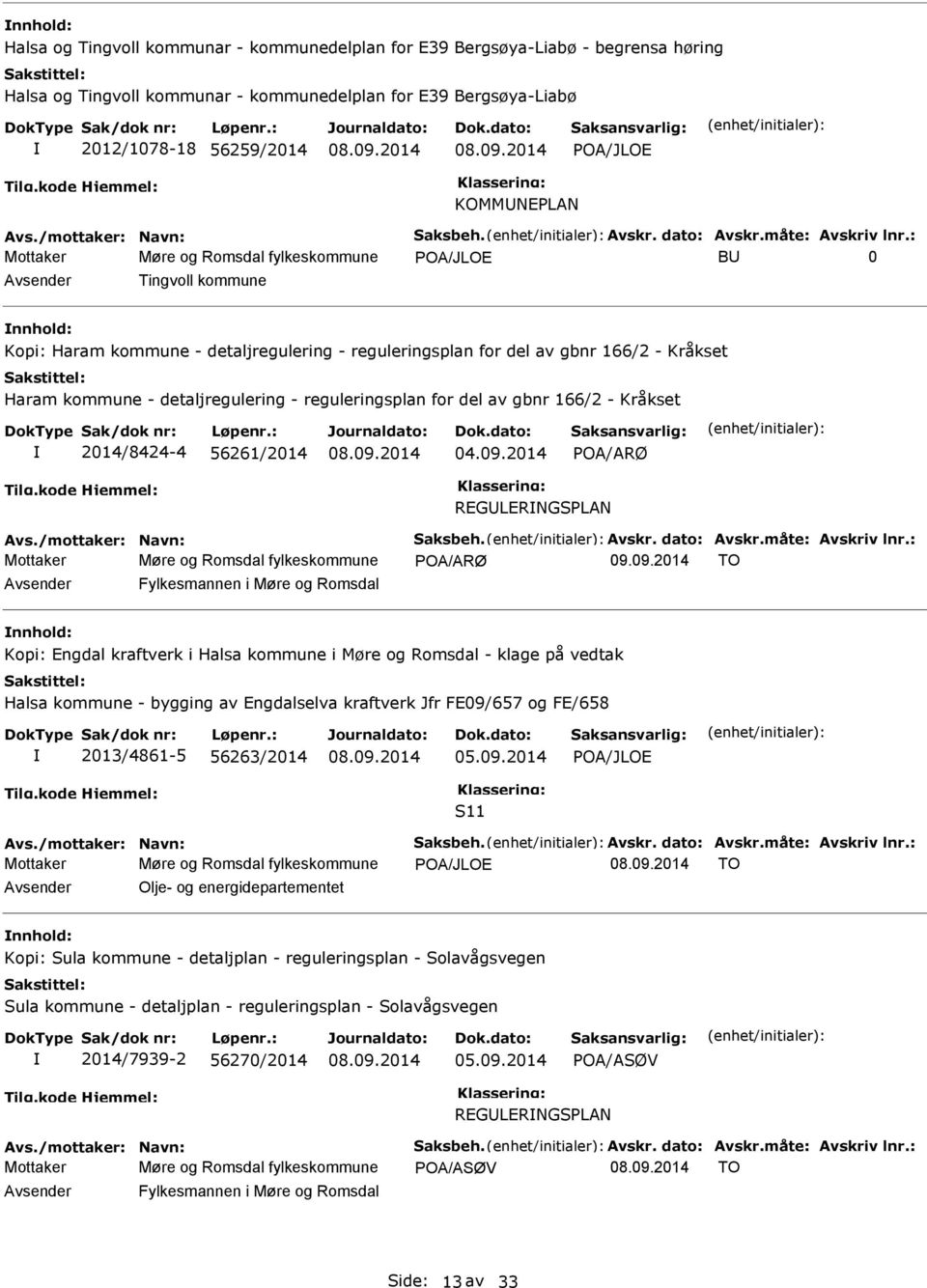 reguleringsplan for del av gbnr 166/2 - Kråkset 2014/8424-4 56261/2014 04.09.