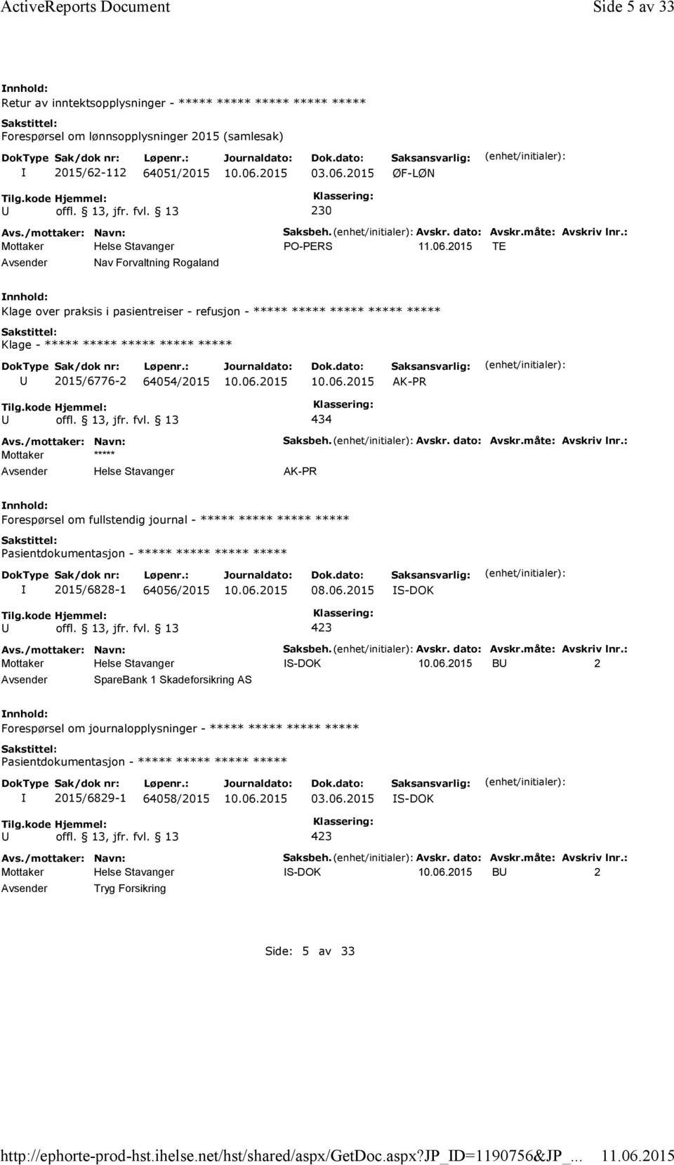 2015 ØF-LØN 230 Nav Forvaltning Rogaland Saksbeh. Avskr. dato: Avskr.måte: Avskriv lnr.