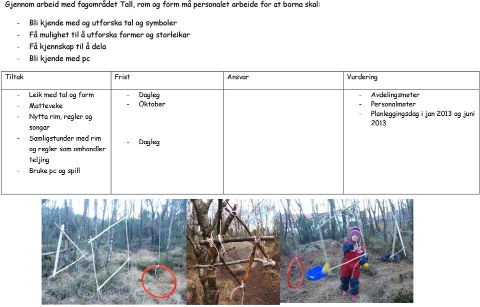 Vurdering - Leik med tal og form - Matteveke - Nytta rim, regler og songar - Samligstunder med rim og regler som omhandler