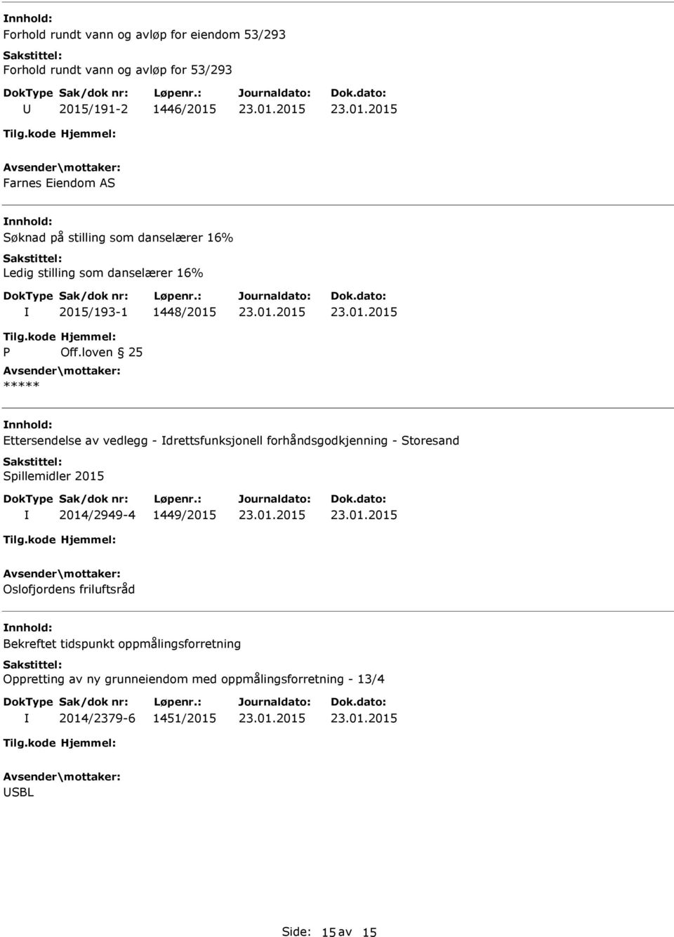 drettsfunksjonell forhåndsgodkjenning - Storesand Spillemidler 2015 2014/2949-4 1449/2015 Oslofjordens friluftsråd Bekreftet