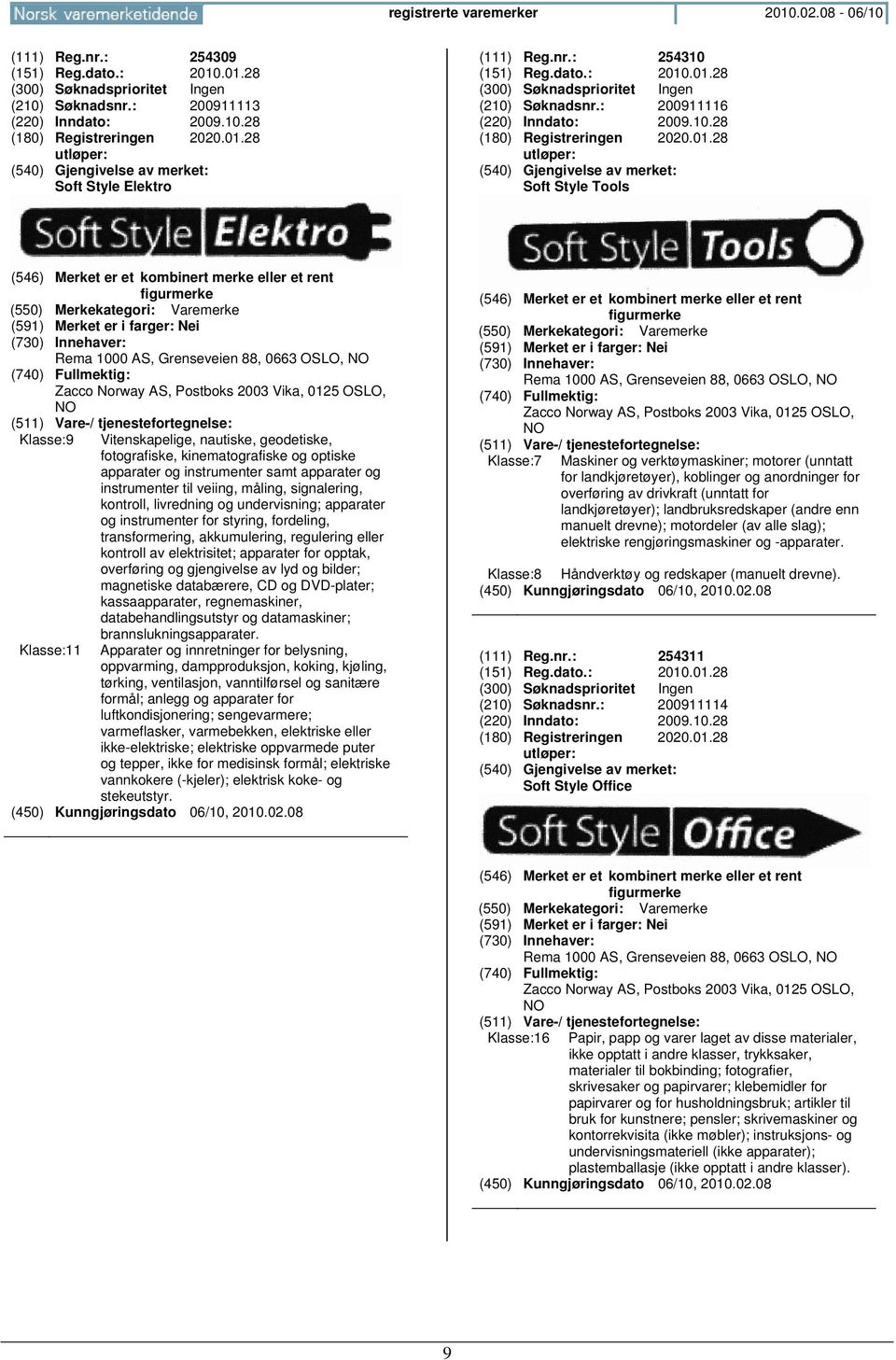 .01.28 (210) Søknadsnr.: 200911116 (220) Inndato: 2009.10.28 (180) Registreringen 2020.01.28 Soft Style Tools (546) Merket er et kombinert merke eller et rent figurmerke (591) Merket er i farger: Nei