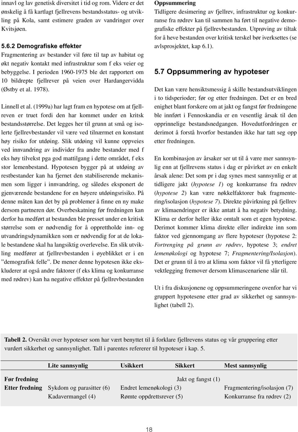 I perioden 1960-1975 ble det rapportert om 10 bildrepte fjellrever på veien over Hardangervidda (Østby et al. 1978). Linnell et al.