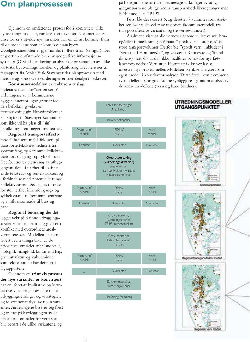 Det er gjort en omfattende bruk av geografiske informasjonssystemer (GIS) til håndtering, analyser og presentasjon av ulike kartdata, byutviklingsmodeller og planforslag.