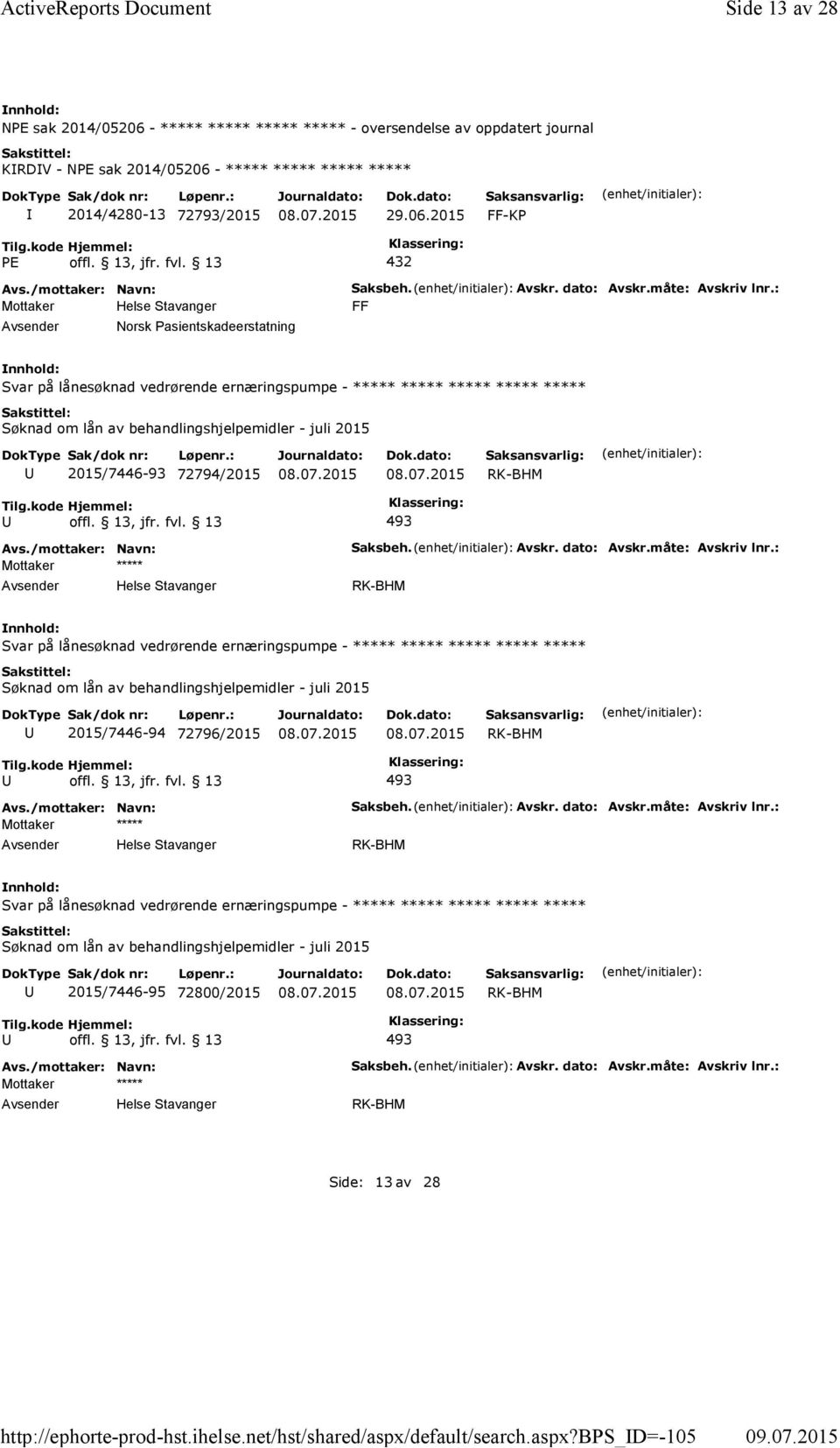 bps_d=-105 Side 13 av 28 NPE sak 2014/05206 - ***** ***** ***** ***** - oversendelse av oppdatert journal KRDV - NPE sak 2014/05206 - ***** ***** ***** ***** 2014/4280-13 72793/2015 FF-KP PE offl.