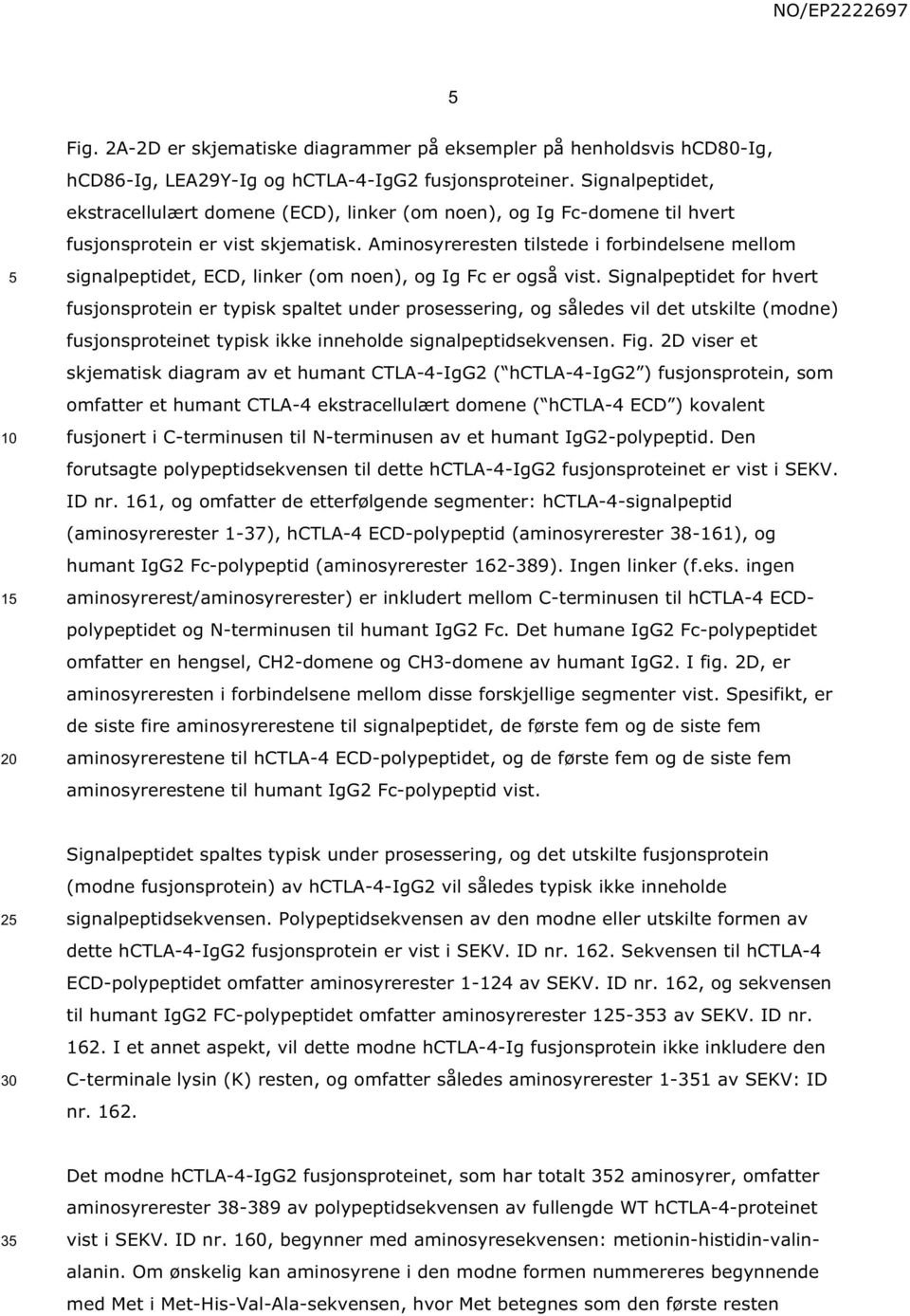 Aminosyreresten tilstede i forbindelsene mellom signalpeptidet, ECD, linker (om noen), og Ig Fc er også vist.