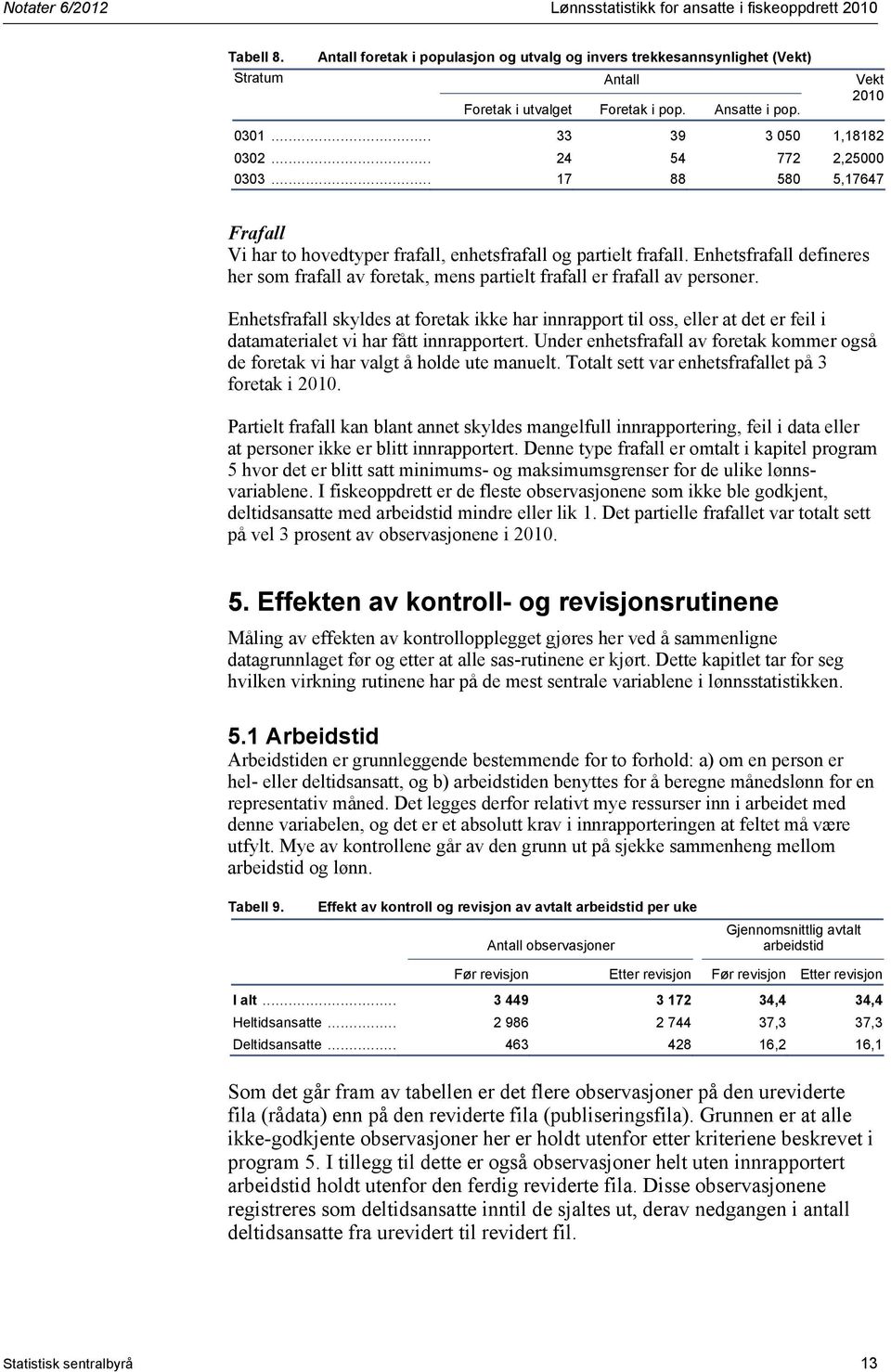 Enhetsfrafall defineres her som frafall av foretak, mens partielt frafall er frafall av personer.