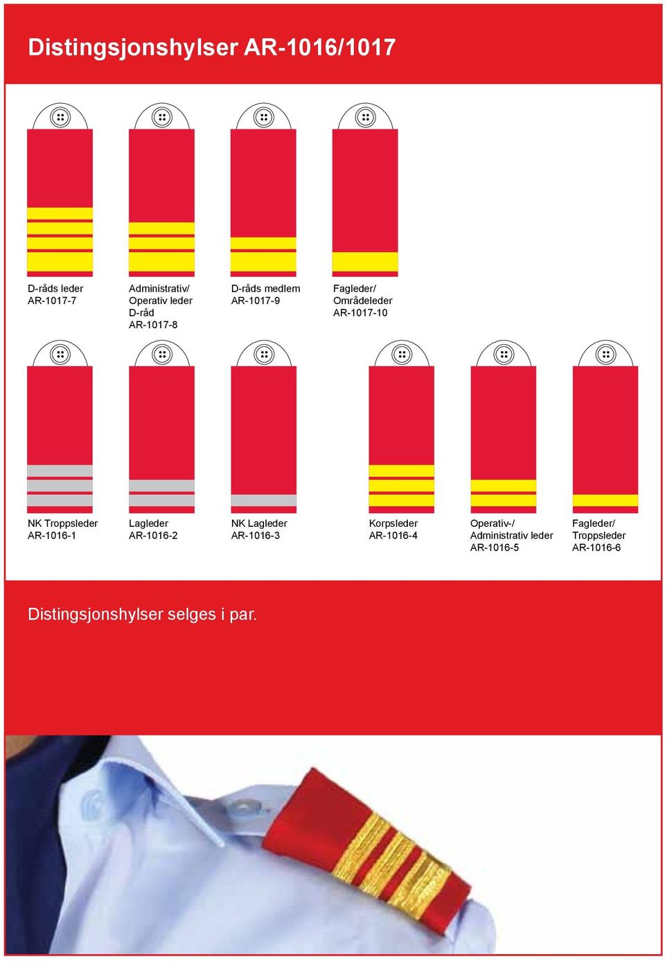 AR-1016-1 Lagleder AR-1016-2 NK Lagleder AR-1016-3 Korpsleder AR-1016-4 Operativ-/