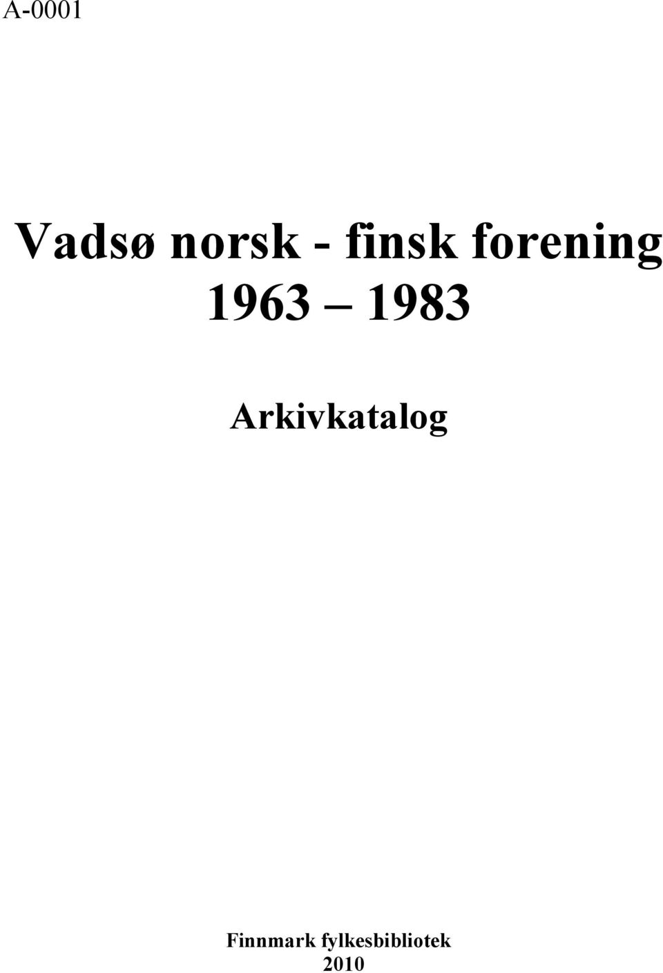 1983 Arkivkatalog