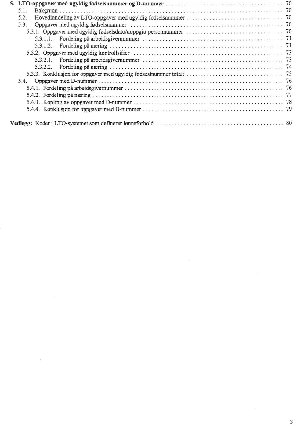 Fordeling på næring 71 5.3.2. Oppgaver med ugyldig kontrollsiffer........................ 73 5.3.2.1. Fordeling på arbeidsgivemummer.......................... 73 5.3.2.2. Fordeling ph næring 74 5.3.1 Konklusjon for oppgaver med ugyldig fodsesinummer totalt.