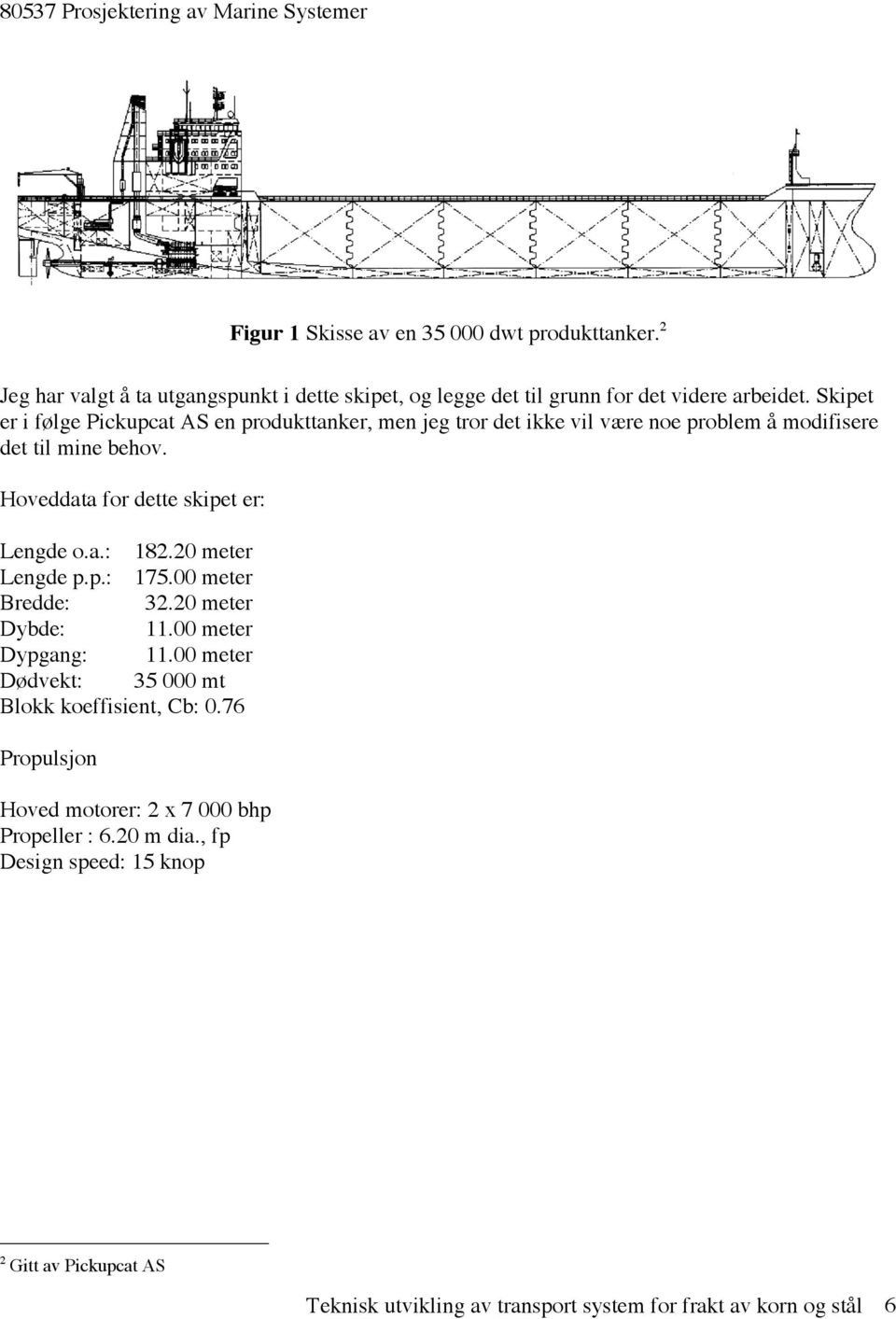 Hoveddata for dette skipet er: Lengde o.a.: 182.20 meter Lengde p.p.: 175.00 meter Bredde: 32.20 meter Dybde: 11.00 meter Dypgang: 11.