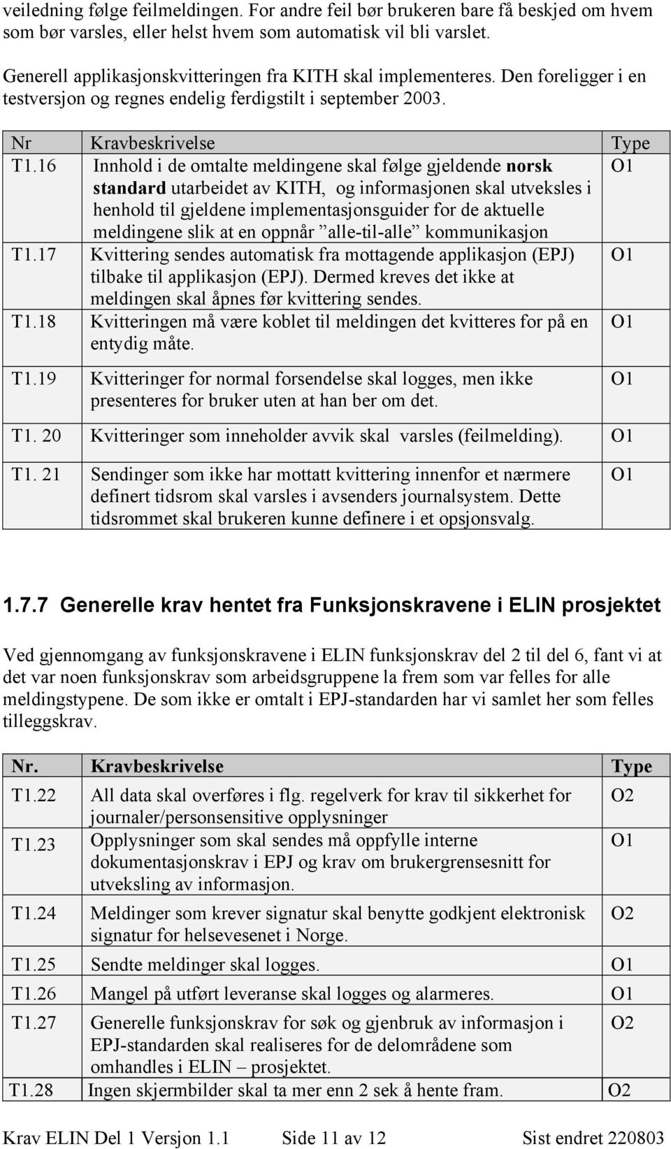 16 Innhold i de omtalte meldingene skal følge gjeldende norsk standard utarbeidet av KITH, og informasjonen skal utveksles i henhold til gjeldene implementasjonsguider for de aktuelle meldingene slik