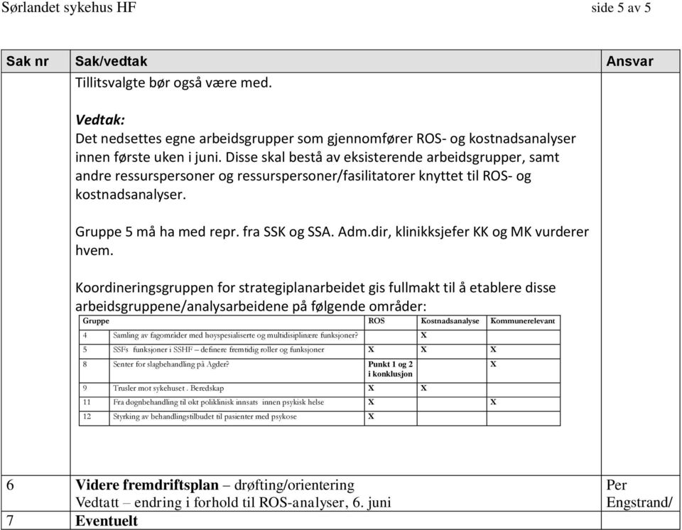 dir, klinikksjefer KK og MK vurderer hvem.