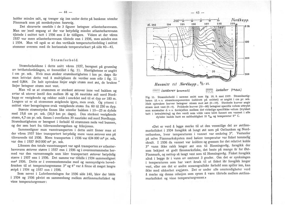 Man vl så se at den vertkale temperaturfordelng snttet stemmer overens med de horsontale temperaturkart på sde 4041. 2OJO Nordkapp St.293 294 295 296 297 29 299 S t r 0 ru forhold.