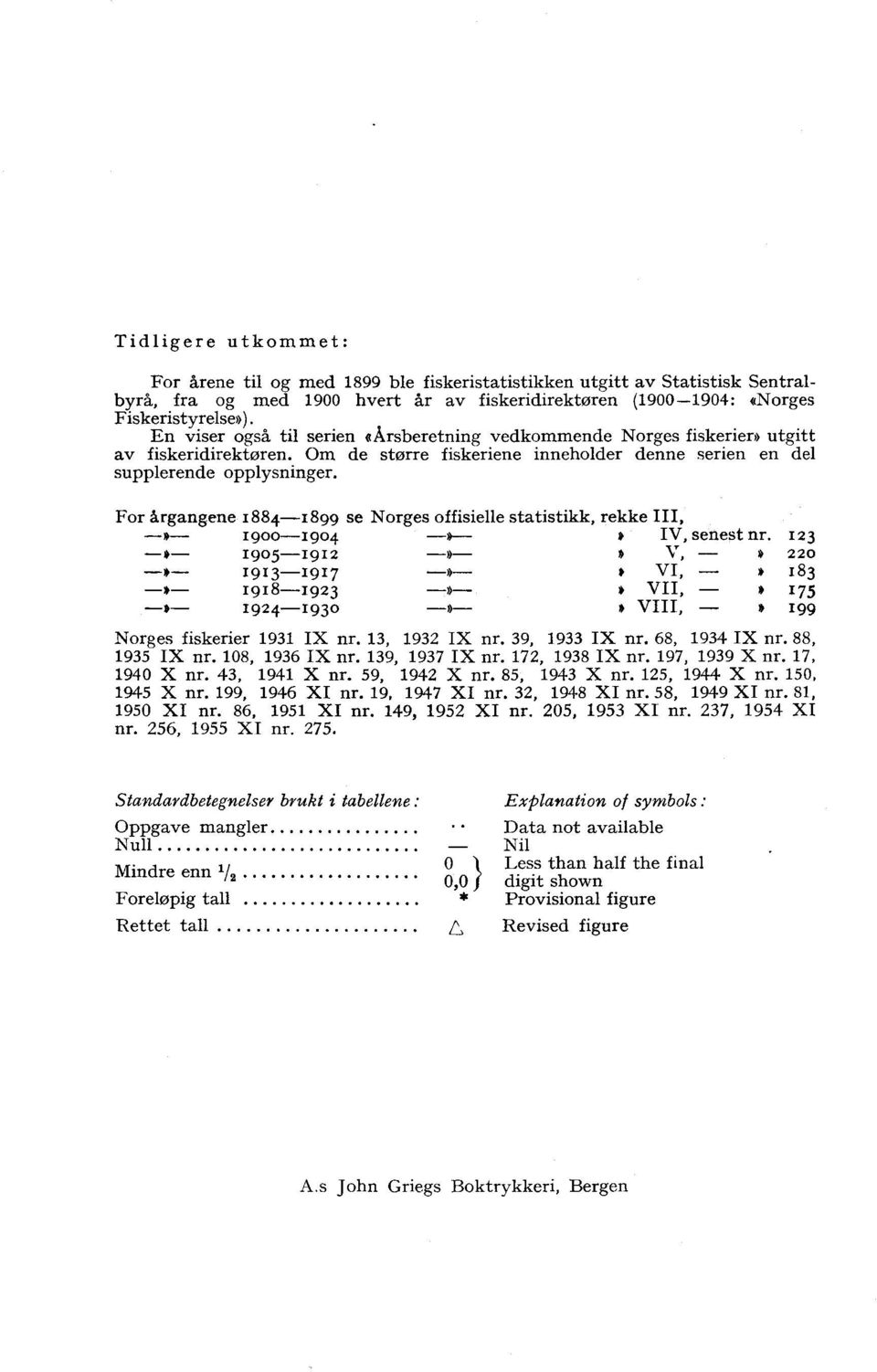 For årgangene 1884-1899 se Norges offisielle statistikk, rekke III, * 1900-1904 4-- * IV, senest nr. 1 * 1905-191» * V, * 0 - *- 191-1917 --.