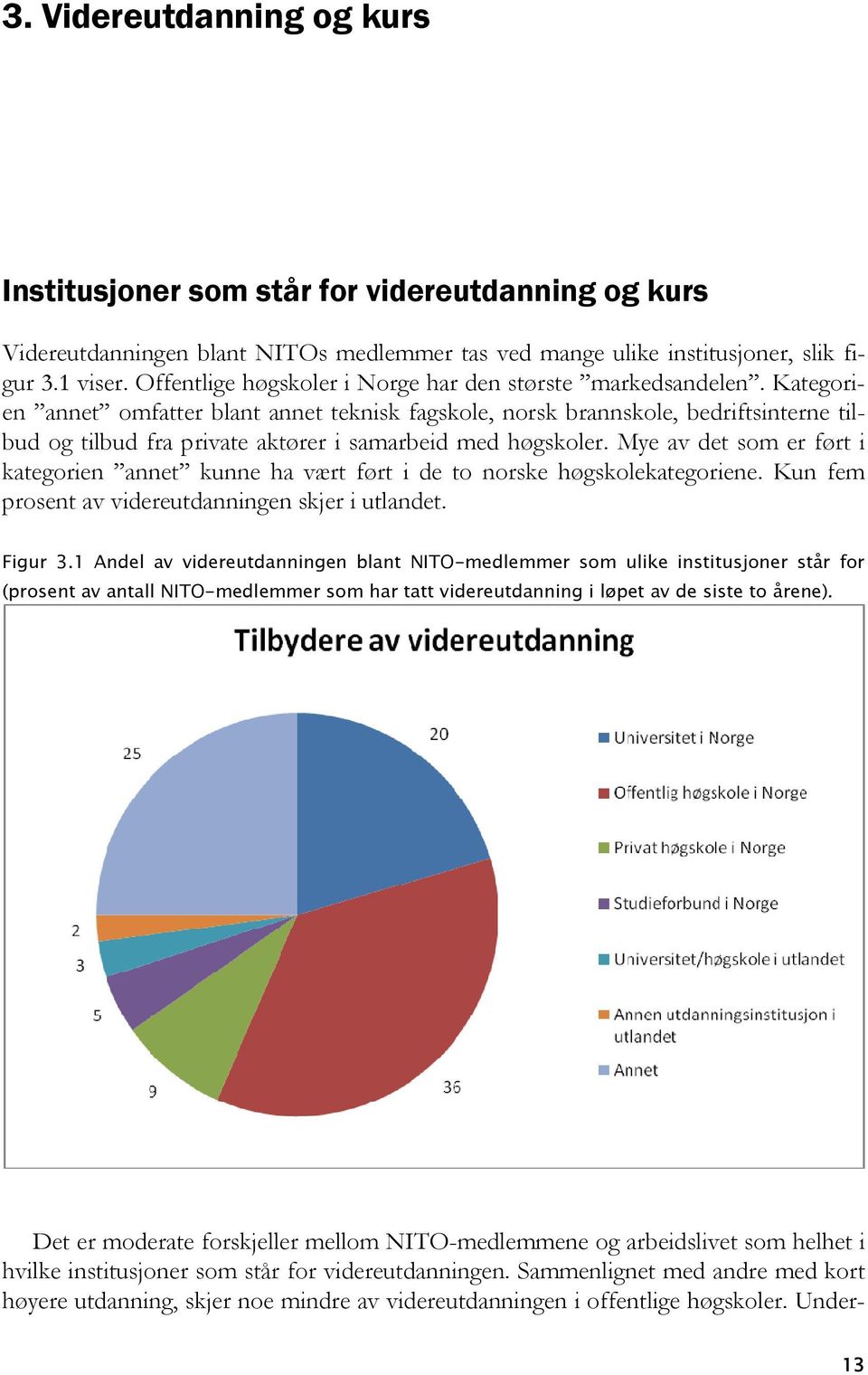 Kategorien annet omfatter blant annet teknisk fagskole, norsk brannskole, bedriftsinterne tilbud og tilbud fra private aktører i samarbeid med høgskoler.