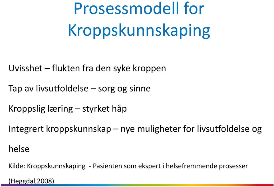 Integrert kroppskunnskap nye muligheter for livsutfoldelse og helse