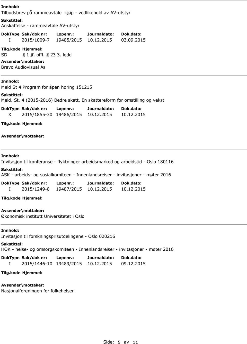 En skattereform for omstilling og vekst 2015/1855-30 19486/2015 nvitasjon til konferanse - flyktninger arbeidsmarked og arbeidstid - Oslo 180116 ASK - arbeids- og