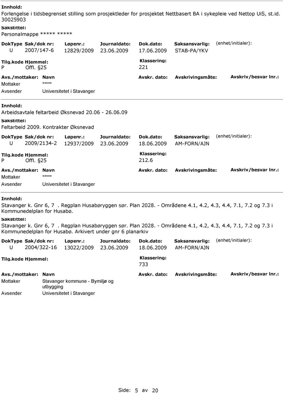 Regplan Husabøryggen sør. lan 2028. - Områdene 4.1, 4.2, 4.3, 4.4, 7.1, 7.2 og 7.3 i Kommunedelplan for Husabø. tavanger k. Gnr 6, 7. Regplan Husabøryggen sør. lan 2028. - Områdene 4.1, 4.2, 4.3, 4.4, 7.1, 7.2 og 7.3 i Kommunedelplan for Husabø. Arkivert under gnr 6 planarkiv 2004/322-16 13022/2009 18.