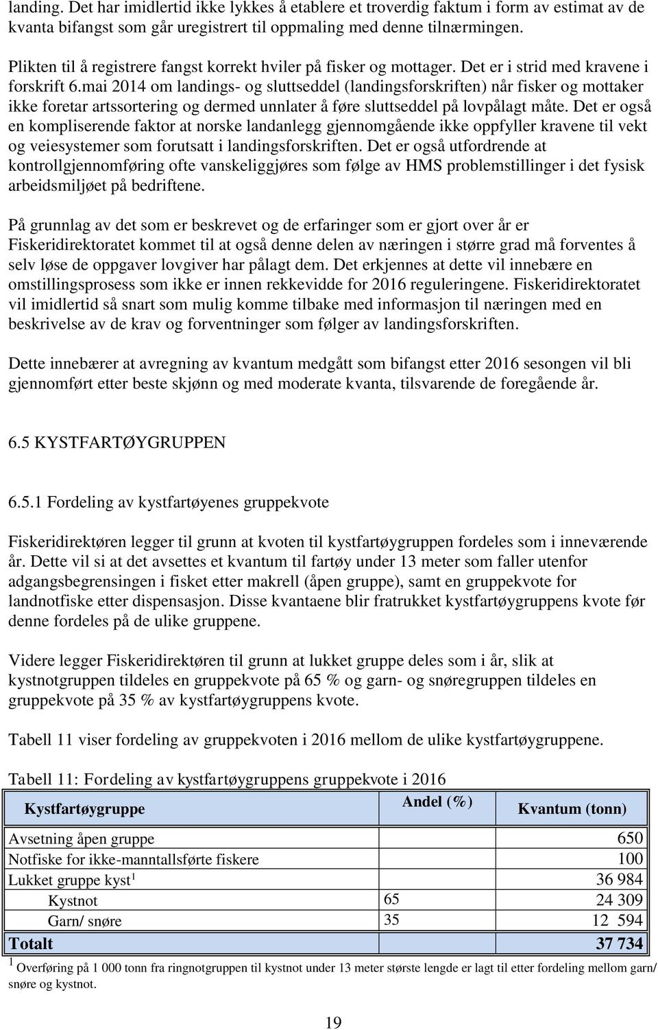 mai 204 om landings- og sluttseddel (landingsforskriften) når fisker og mottaker ikke foretar artssortering og dermed unnlater å føre sluttseddel på lovpålagt måte.