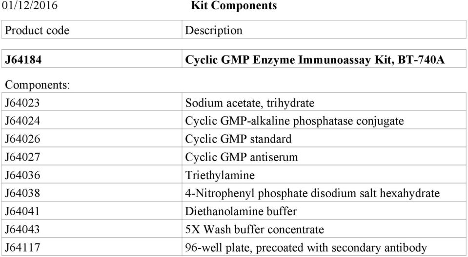 GMP-alkaline phosphatase conjugate Cyclic GMP standard Cyclic GMP antiserum Triethylamine 4-Nitrophenyl