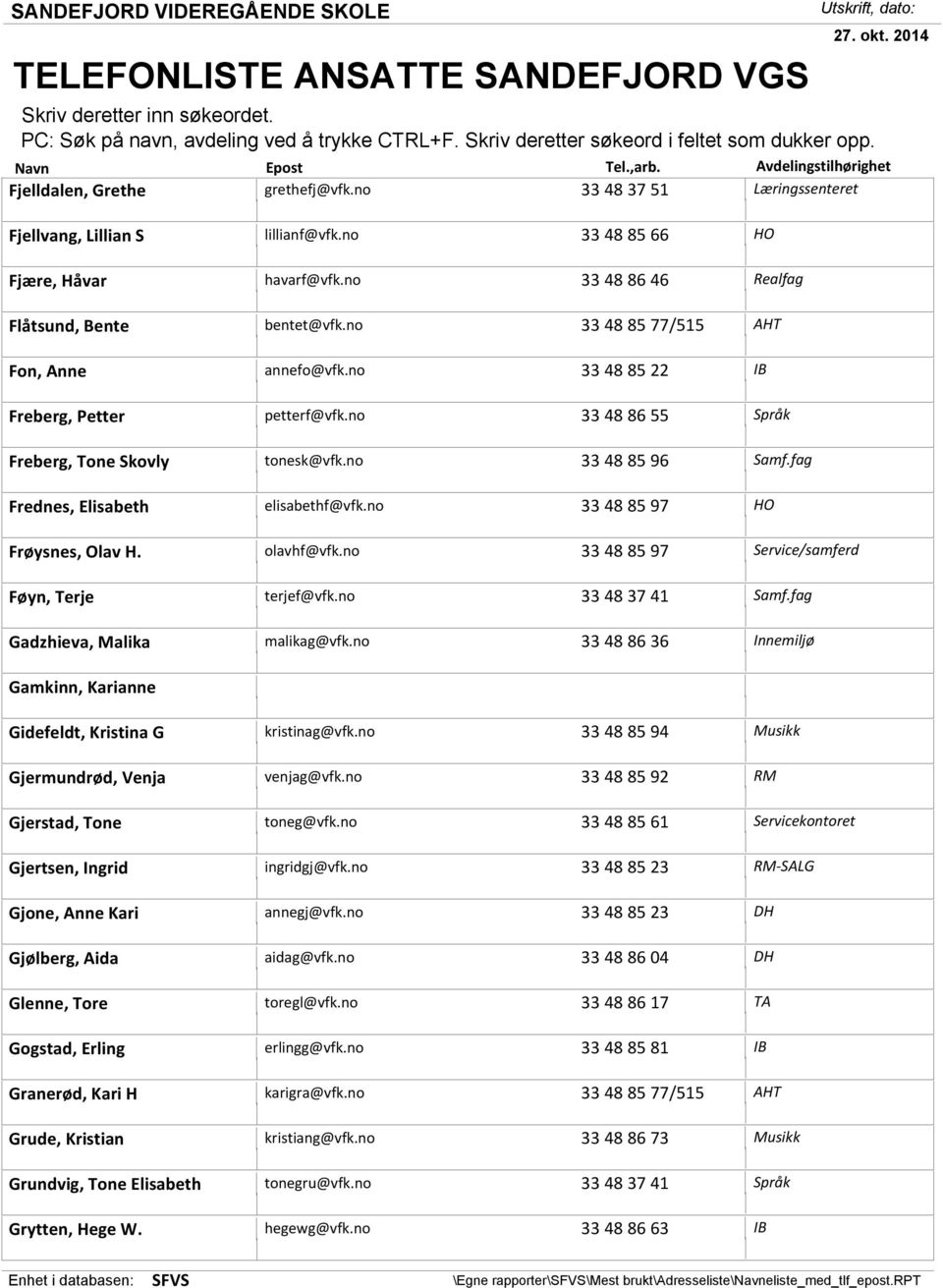 Grude, Kristian Grundvig, Tone Elisabeth Grytten, Hege W. lillianf@vfk.no havarf@vfk.no bentet@vfk.no annefo@vfk.no petterf@vfk.no tonesk@vfk.no elisabethf@vfk.no olavhf@vfk.no terjef@vfk.