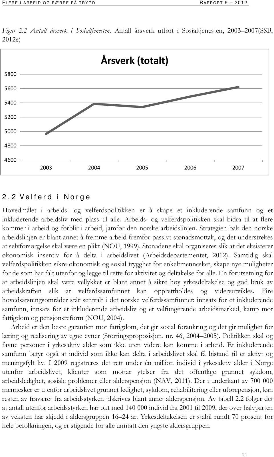 2 Velferd i Norge Hovedmålet i arbeids- og velferdspolitikken er å skape et inkluderende samfunn og et inkluderende arbeidsliv med plass til alle.