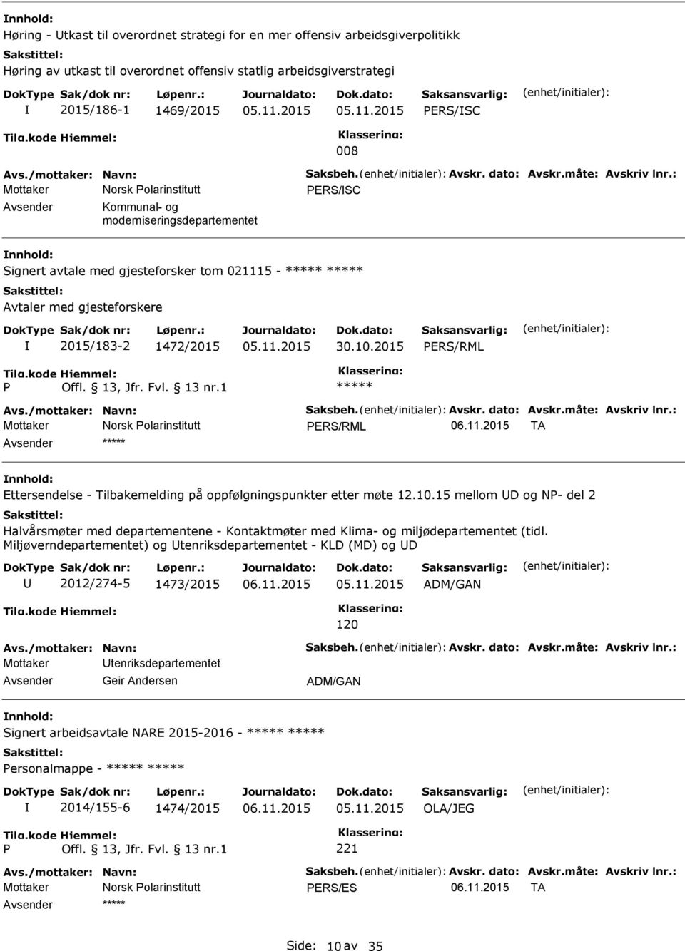 : ERS/SC Kommunal- og moderniseringsdepartementet Signert avtale med gjesteforsker tom 021115 - ***** ***** Avtaler med gjesteforskere 2015/183-2 1472/2015 05.11.2015 30.10.2015 ERS/RML ***** Avs.