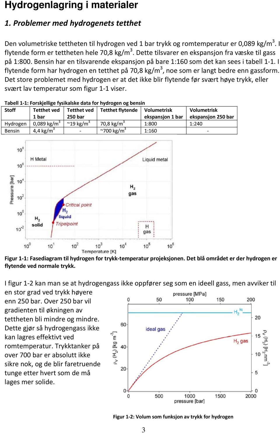 I flytende form har hydrogen en tetthet på 70,8 kg/m 3, noe som er langt bedre enn gassform.