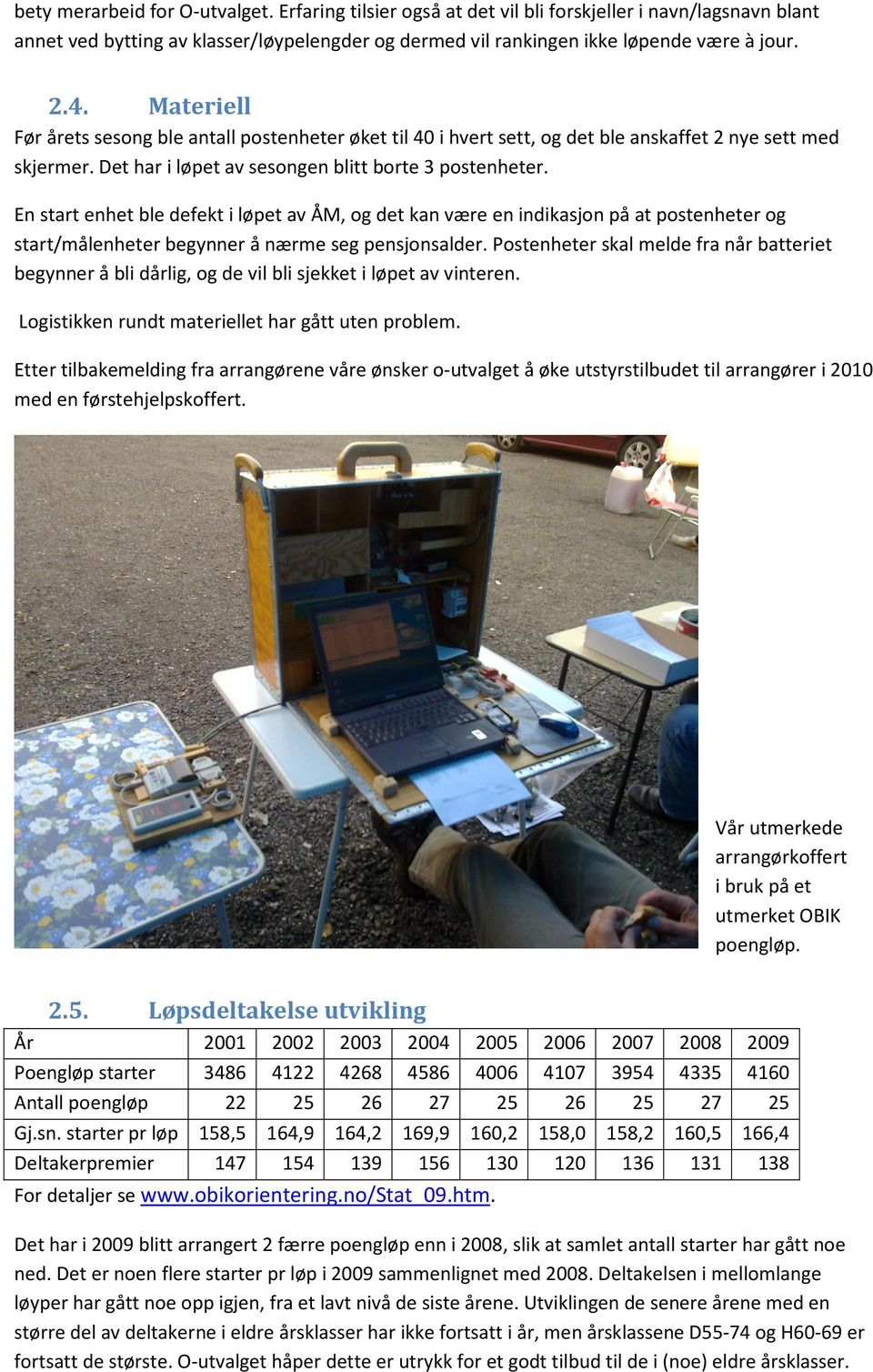 En start enhet ble defekt i løpet av ÅM, og det kan være en indikasjon på at postenheter og start/målenheter begynner å nærme seg pensjonsalder.