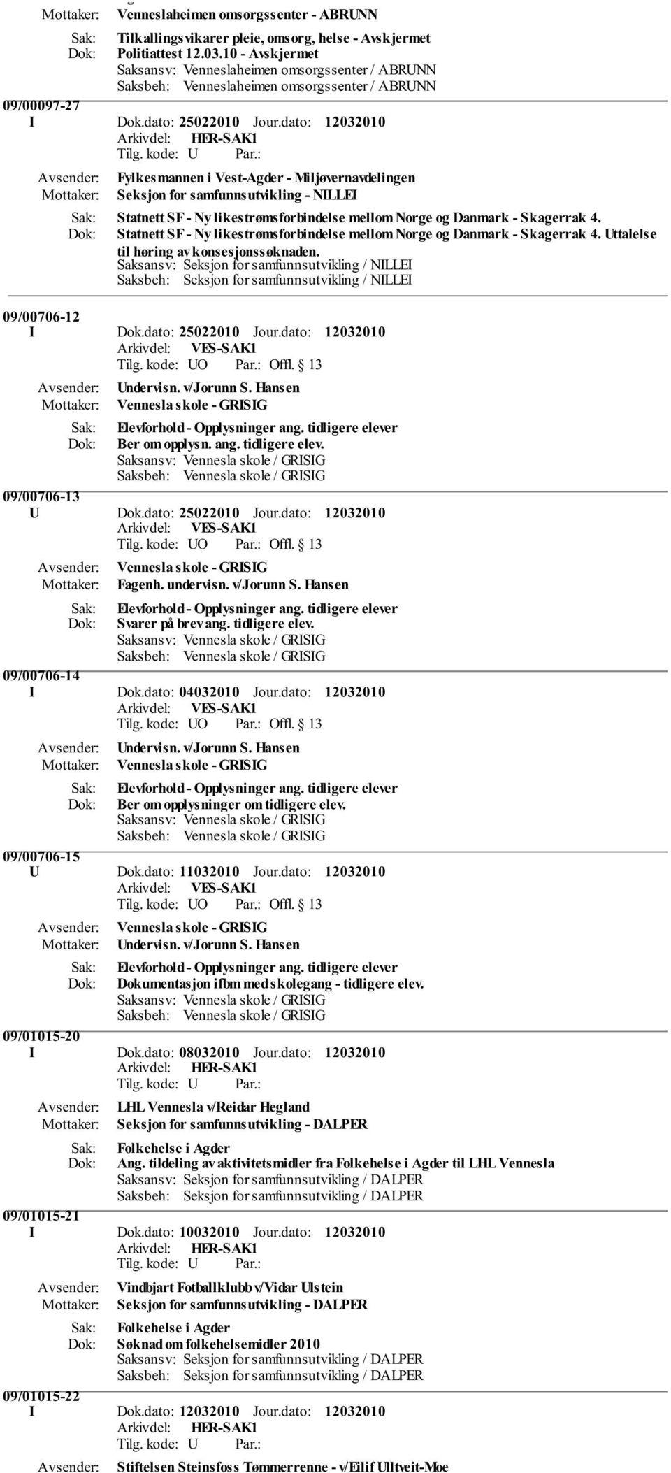 dato: Fylkesmannen i Vest-Agder - Miljøvernavdelingen Seksjon for samfunnsutvikling - NILLEI Statnett SF - Ny likestrømsforbindelse mellom Norge og Danmark - Skagerrak 4.