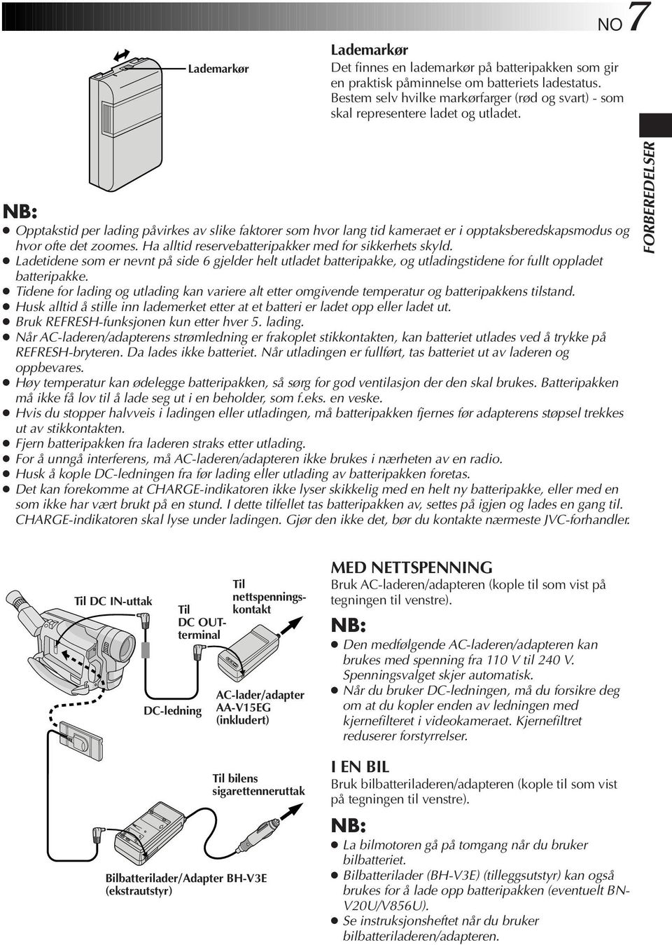 Opptakstid per lading påvirkes av slike faktorer som hvor lang tid kameraet er i opptaksberedskapsmodus og hvor ofte det zoomes. Ha alltid reservebatteripakker med for sikkerhets skyld.