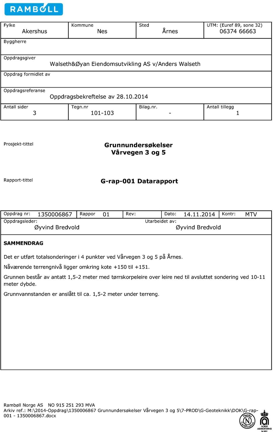 Utabidt av: Øyvid Bdvld MM t utføt ttalsdi i 4 pukt vd åv 5 på Ås åvæd tivå li mki kt +5 til +5 u bstå av atatt,5-2 mt md tøskpli v li d