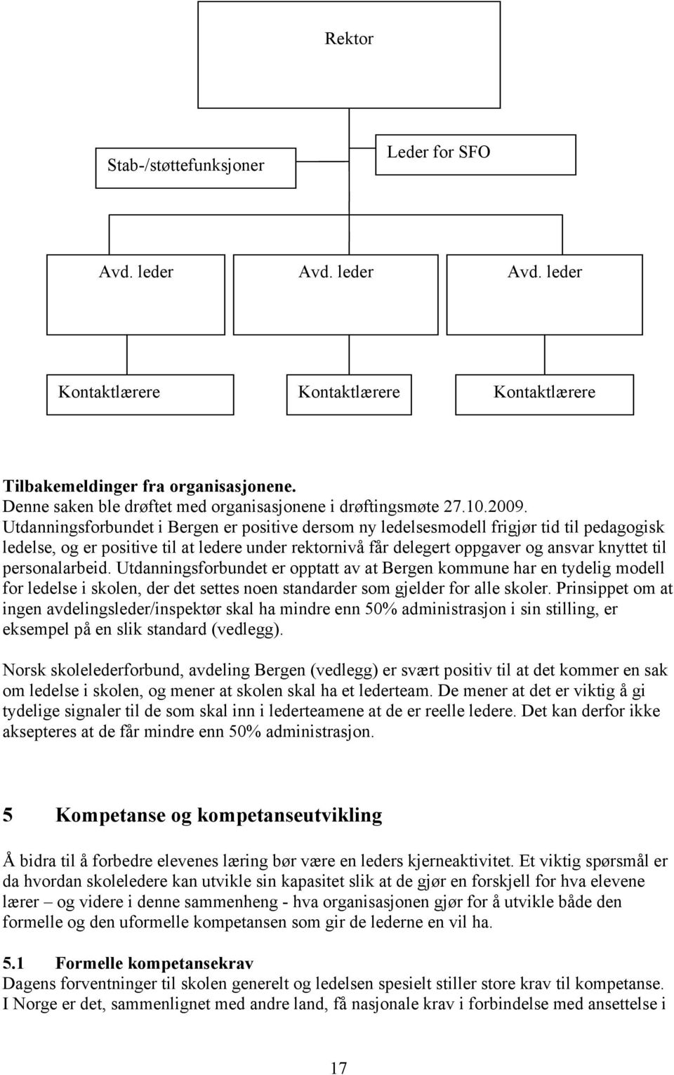 Utdanningsforbundet i Bergen er positive dersom ny ledelsesmodell frigjør tid til pedagogisk ledelse, og er positive til at ledere under rektornivå får delegert oppgaver og ansvar knyttet til