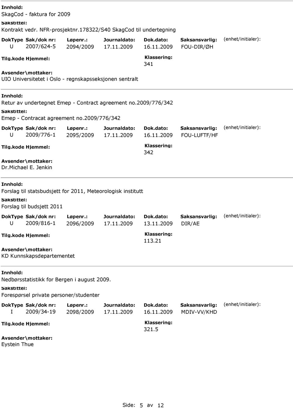 agreement no.2009/776/ Emep - Contracat agreement no.2009/776/ 2009/776-1 2095/2009 FO-LFTF/HF Dr.Michael E.