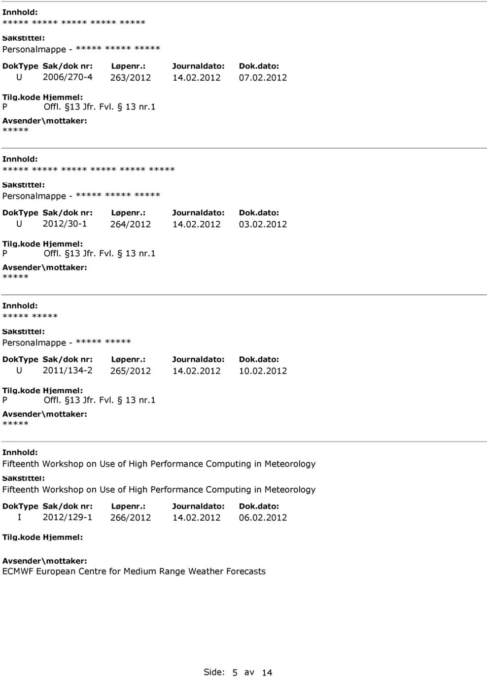 Workshop on se of High erformance Computing in Meteorology 2012/129-1 266/2012 06.02.