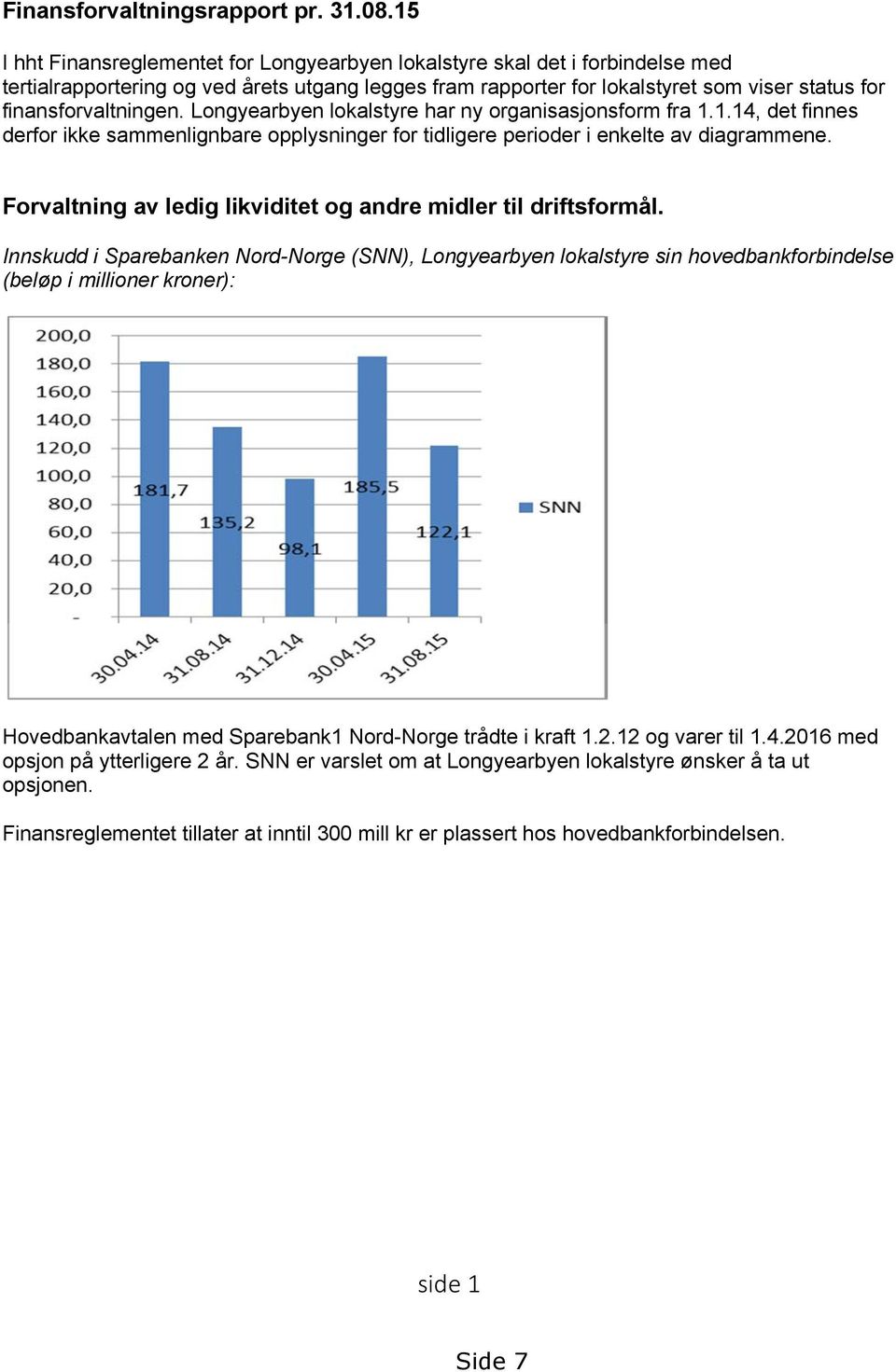 finansforvaltningen. Longyearbyen lokalstyre har ny organisasjonsform fra 1.1.14, det finnes derfor ikke sammenlignbare opplysninger for tidligere perioder i enkelte av diagrammene.