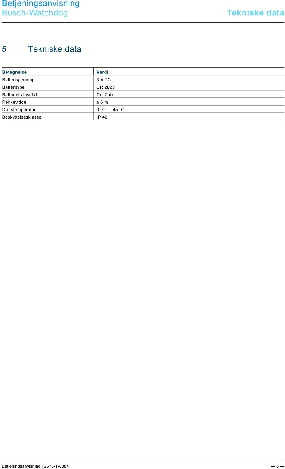 9\mod_1268898668093_0.docx @ 160802 @ 12 @ 1 Tekniske data Pos: 20 /#Neustruktur#/Online-Dokumentation (+KNX)/Überschriften (--> Für alle Dokumente <--)/1.